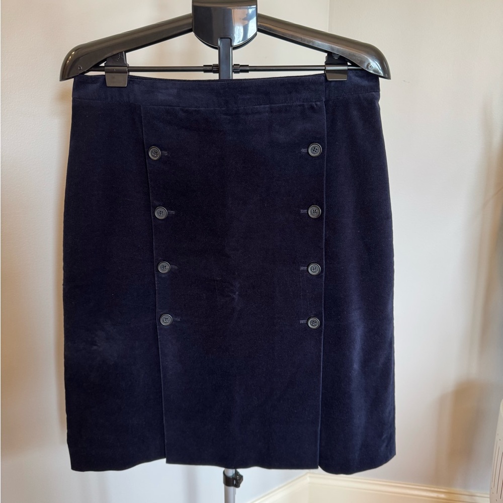 Brooks Brothers Navy Double-Breasted Pencil Skirt